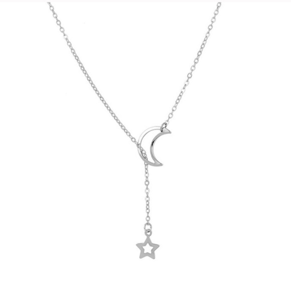 Star & Moon Lariat Necklace - Picture 4 of 6